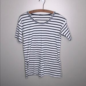 J. Crew Blue White Striped Short Sleeve Shirt Women’s XS